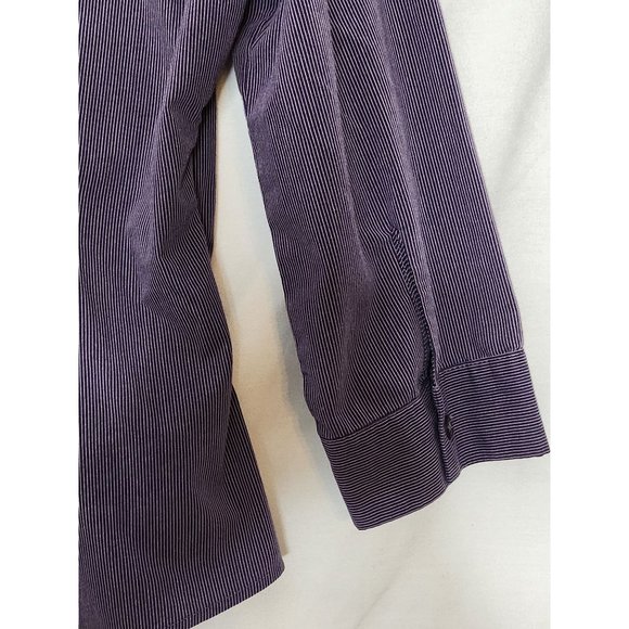 New York and Company Purple and White Stripe Blouse Size Med. Work Day Essential - Picture 6 of 7